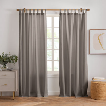 Rhodes Solid Tab-Top Window Curtain, Set of 2