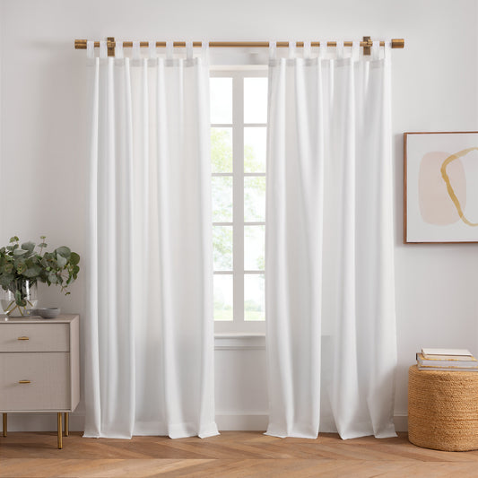 Rhodes Solid Tab-Top Window Curtain, Set of 2