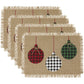 Farmhouse Living Holiday Rustic Ornaments Burlap Placemat, Set of 4