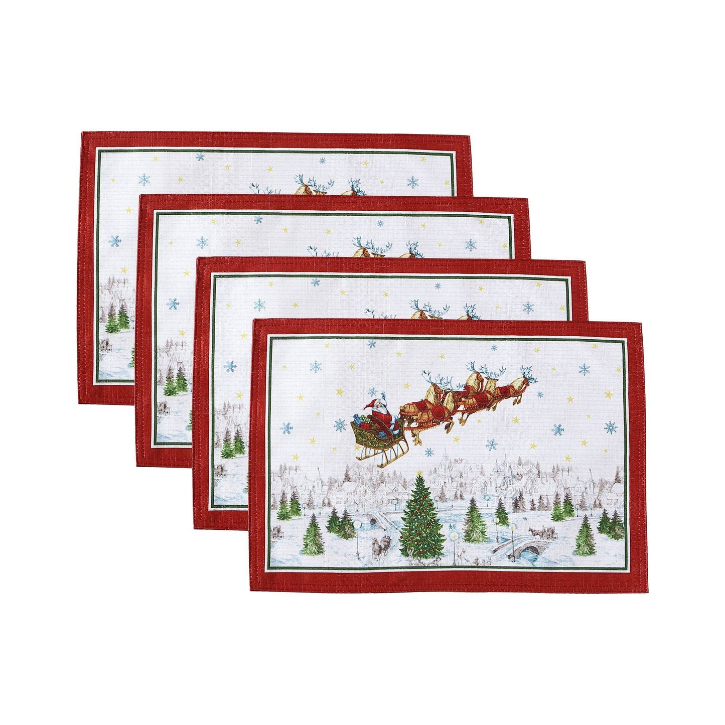 Santa’s Snowy Sleighride Placemat, Set of 4