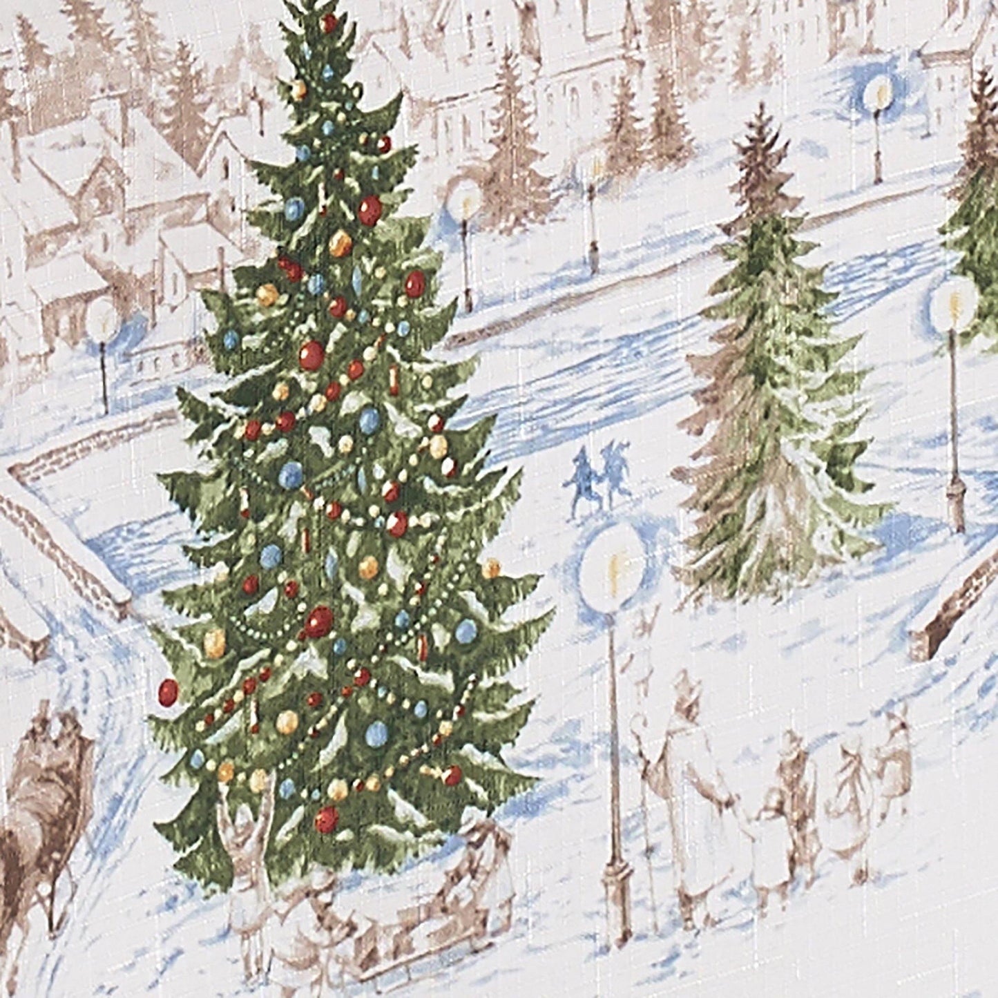 Camino de mesa con paseo en trineo nevado de Papá Noel
