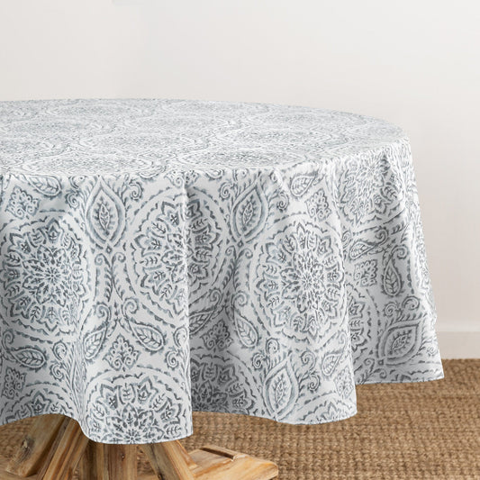 Savannah Boho Paisley Printed Vinyl Indoor/Outdoor Tablecloth