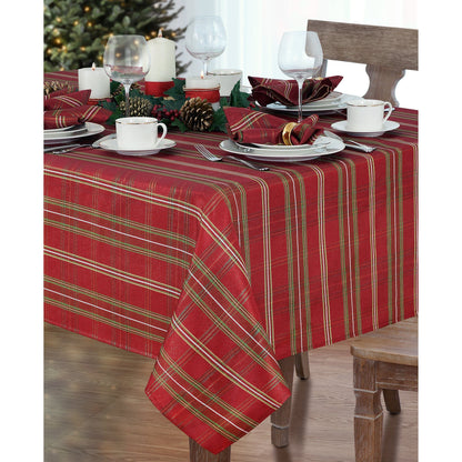 red plaid tablecloth