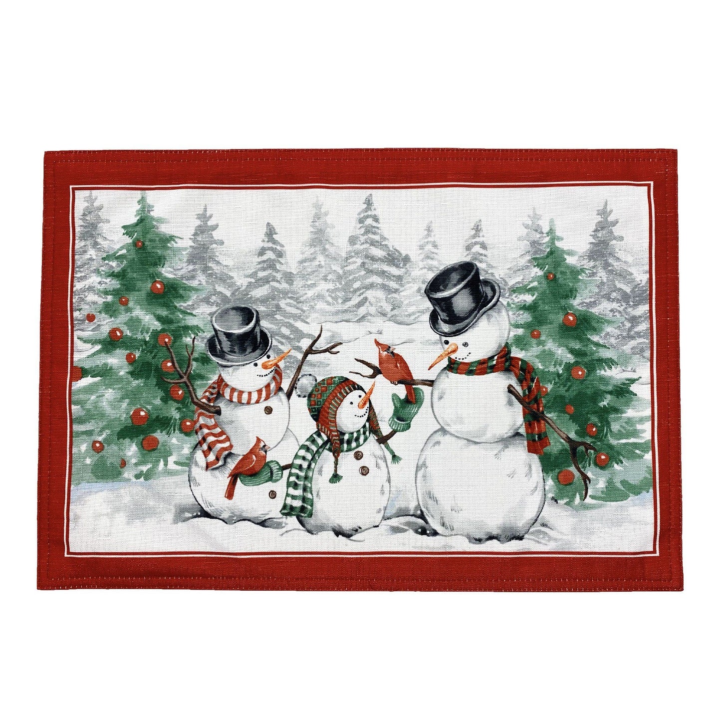 Snowman Winterland Holiday Snowflake Placemat, Set of 4-Elrene Home Fashions