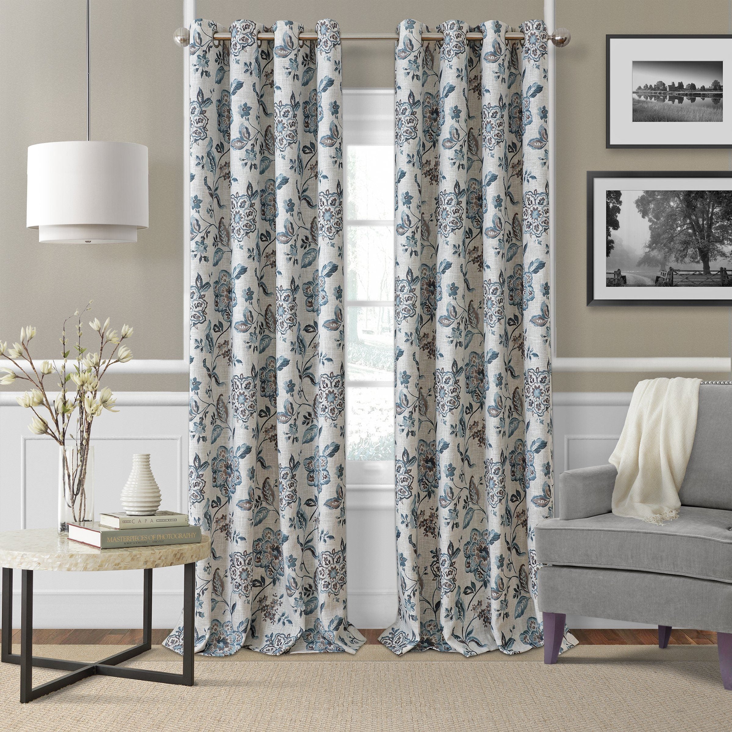 Sorrento Jacobean Floral Window Curtain Collection - Clearance