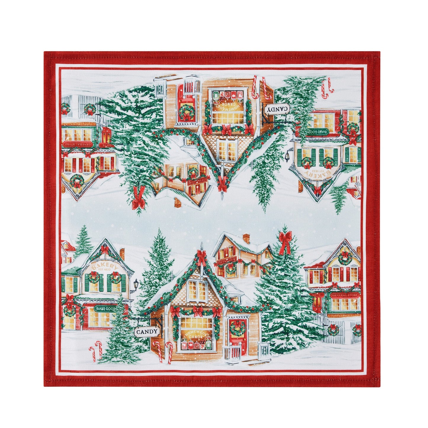Storybook Christmas Village Holiday Napkin Set of 4