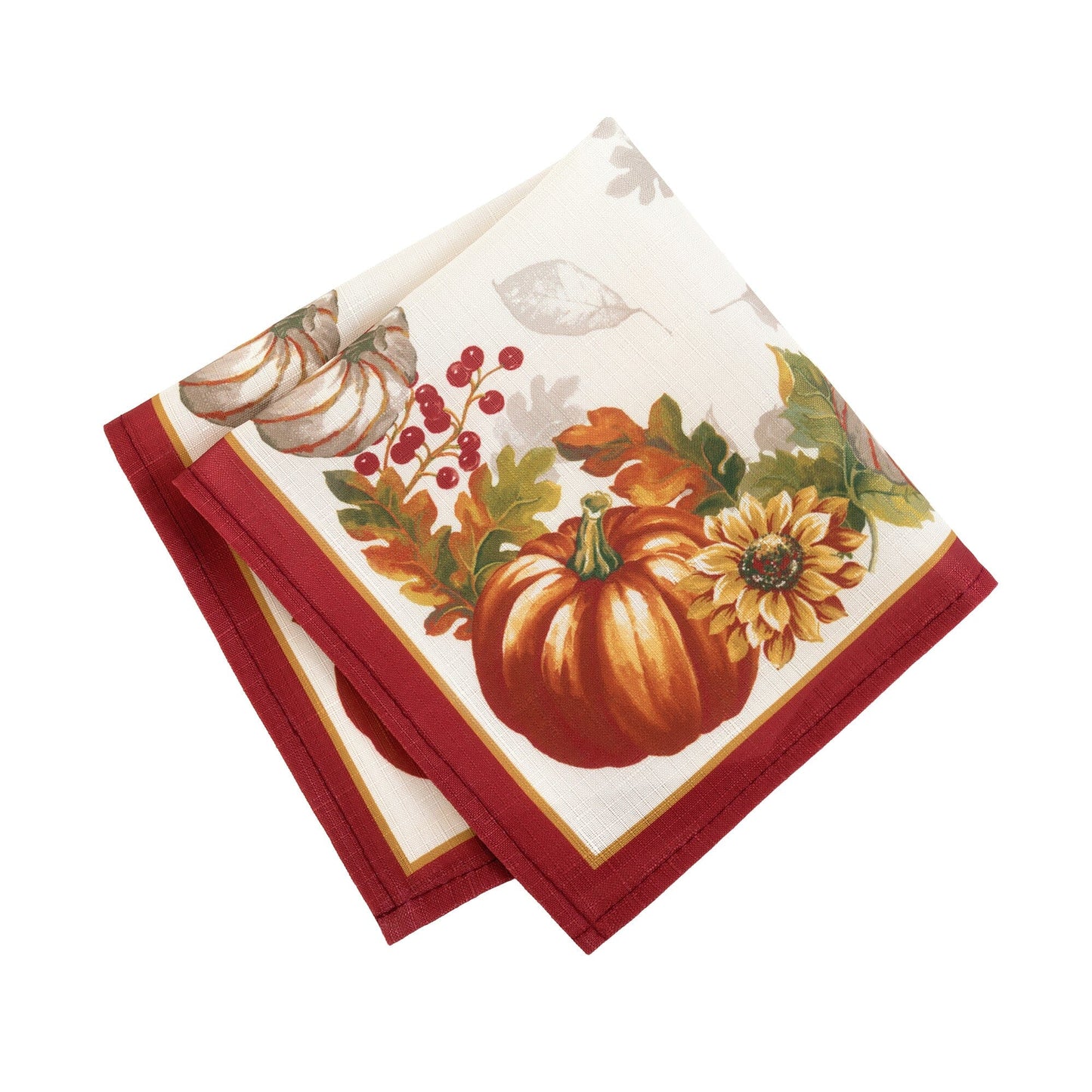 Swaying Leaves Bordered Fall Napkins, Set of 8