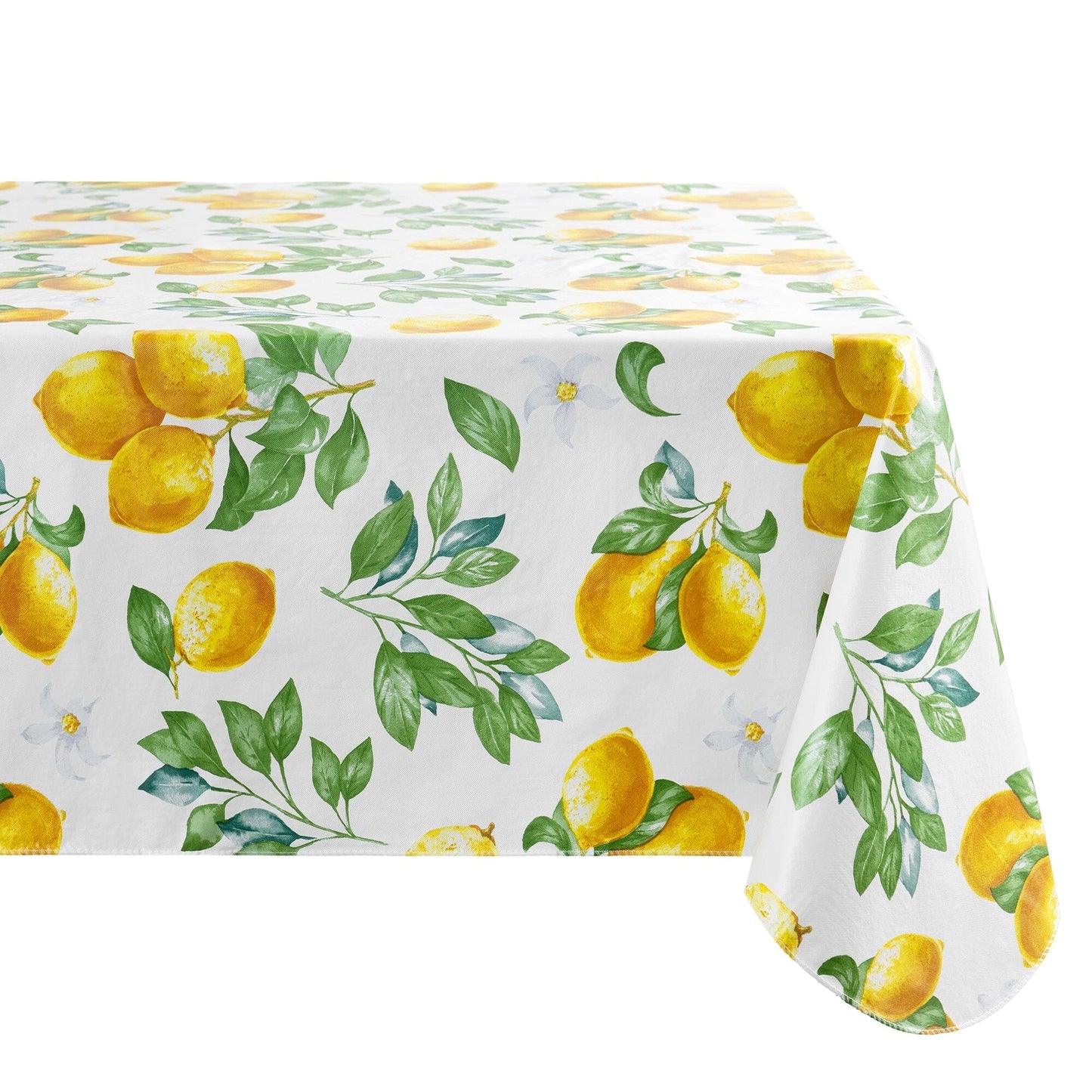 Vintage Lemon and Citrus Blooms Printed Vinyl Indoor/Outdoor Tablecloth