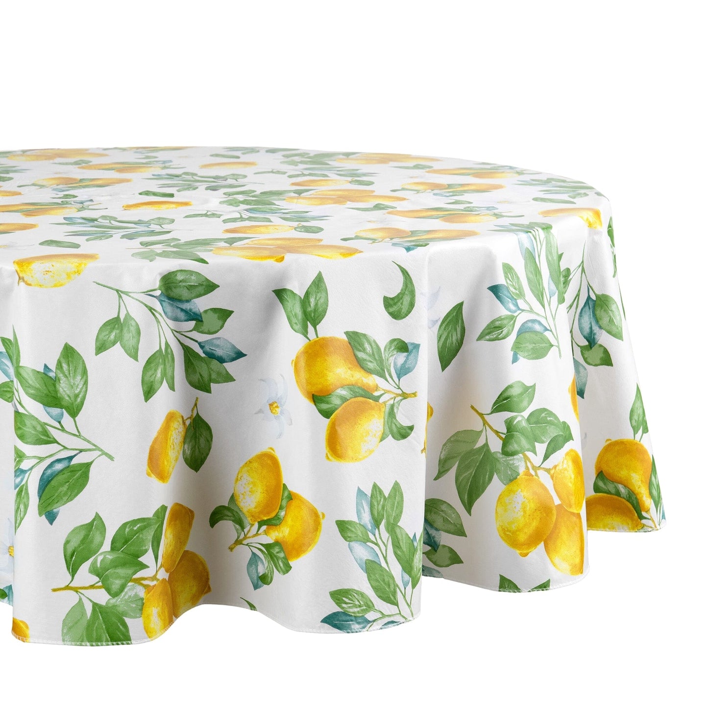 Vintage Lemon and Citrus Blooms Printed Vinyl Indoor/Outdoor Tablecloth