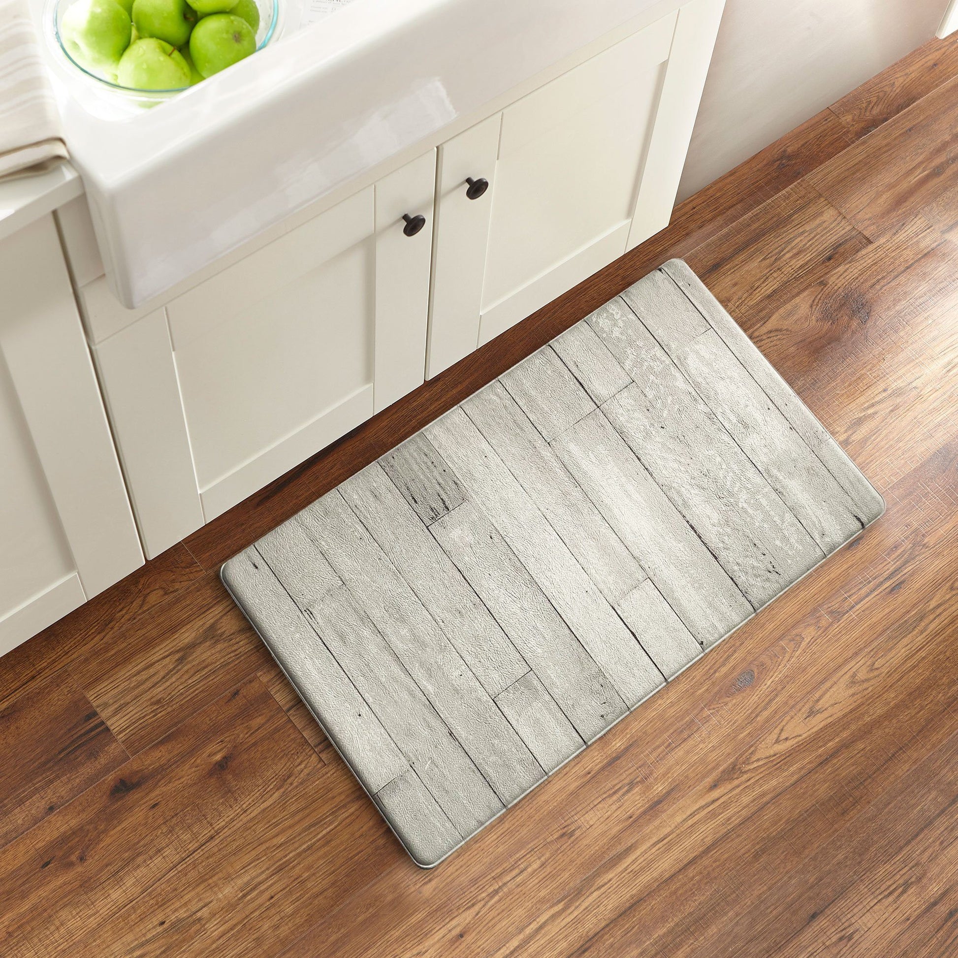 Farmhouse Living Faux Wood Grain Rustic Comfort Anti Fatigue Kitchen Mat-Elrene Home Fashions